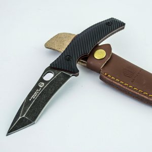 Тактически многоцелеви нож STRIDER KNIVES G1 с кожена кания ест.гьон, ловен нож